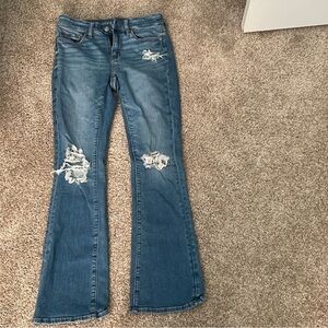 Women's Blue Distressed Jeans